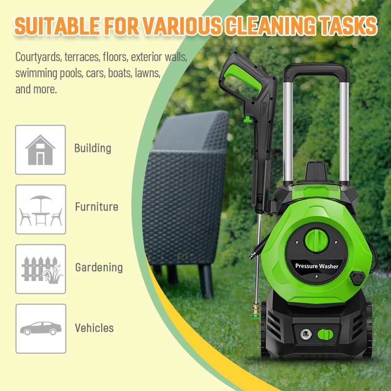 2026 Upgraded 2500PSI Heavy Duty Electric Pressure Washer with 25ft Hose