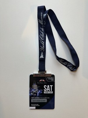 Monaco Grand Prix GP Formula 1 Access Pass Monaco Yacht Club Racing Lando Norris