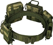 YAKEDA Molle Battle Belt with Accessories - Tactical Combat One Size, Green 