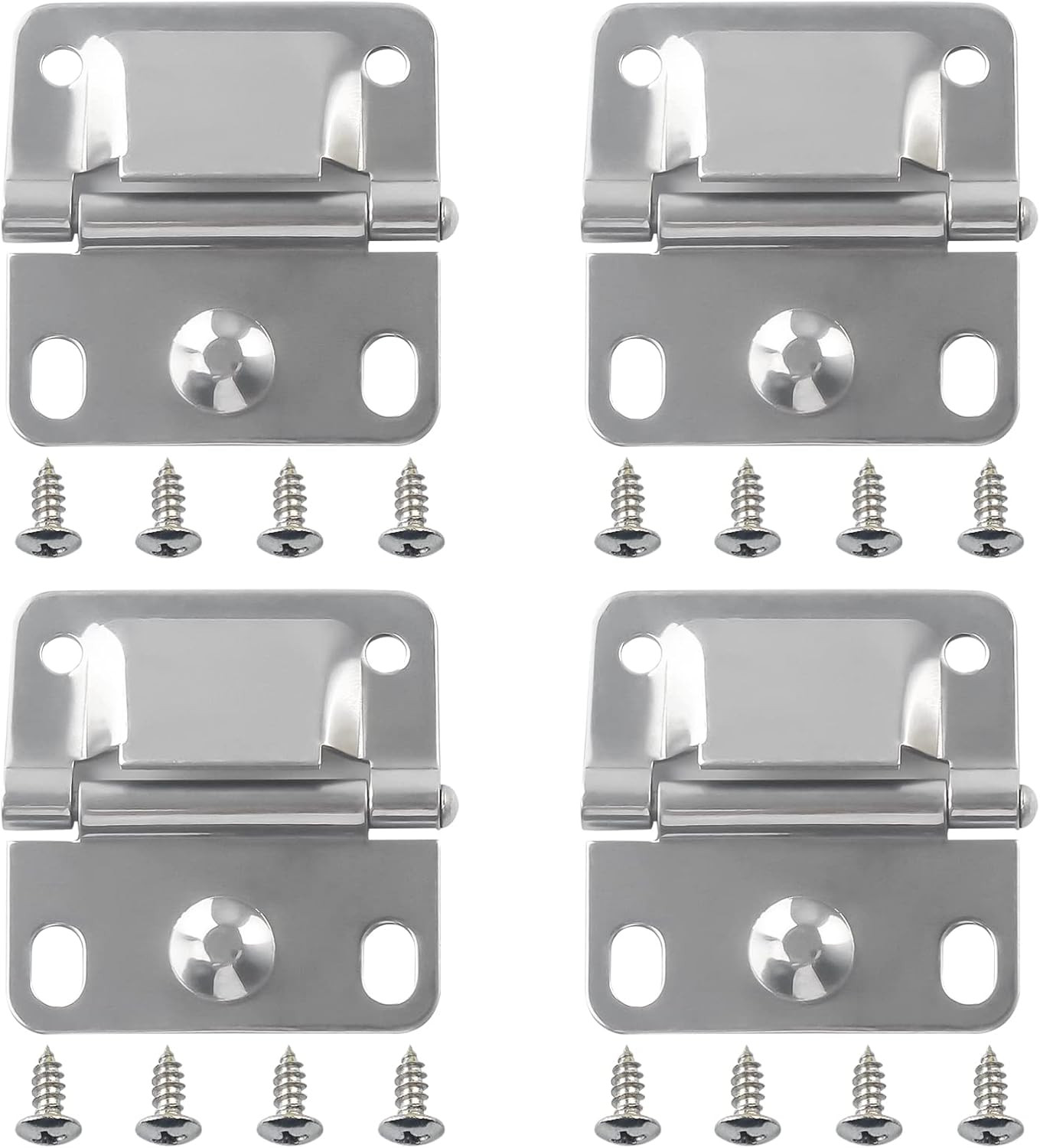4 Pack Stainless Steel Cooler Hinges w/ Screws Replacement for Ice Chests