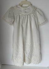 Vtg MADONNA by HADDAD Girls Short Sleeve White Eyelet Lace embroidered dress 3T