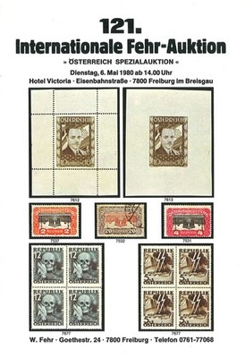 2121. Fehr-Auktion, 6.5.1980: Österreich Spezialauktion