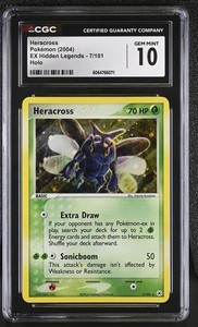 CGC 10 GEM MINT Heracross 2004 EX Hidden Legends 7/101 Holo Pokemon Card
