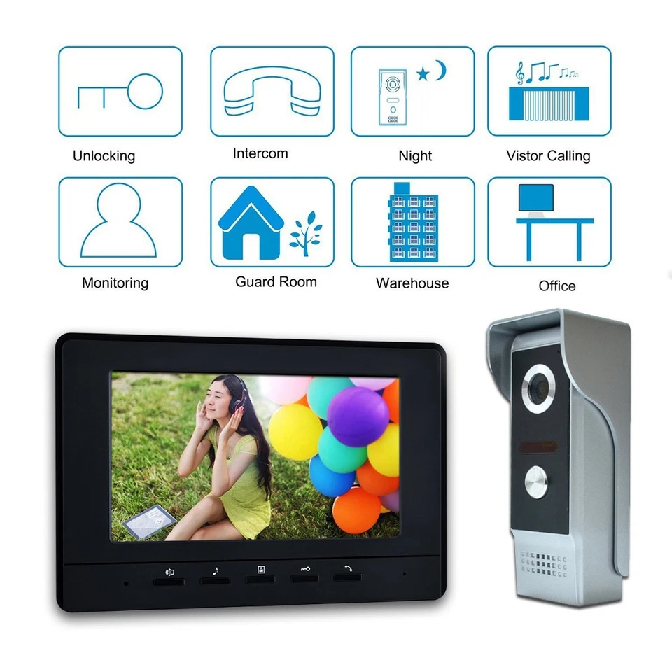 7 in Wired Video Intercom System | HD Camera Door Phone with Dual-Way - Image 4 of 4