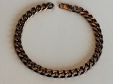 Men Women Copper Chain Bracelet 8" Dark Copper Arthritis Therapy 4