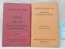 Instruction Books Weston Master II 775  650 Universal Exposure Meter