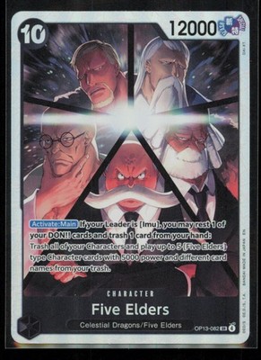 Five Elders OP13-082 One Piece Carrying On His Will Super Rare Near Mint