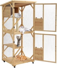 Catio Outdoor Cat Enclosure 71" Cat Enclosure Window Access W/ Waterproof Roof