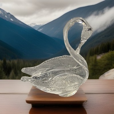 Vintage Cavan Ireland Crystal Swan candy dish