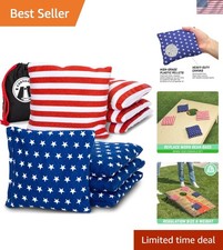 Official Regulation Cornhole Bean Bags Set of 8 All-Weather American Design