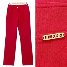 Vintage St. John Sport Pants Red Straight Leg Stretch Trouser Women s Size 2