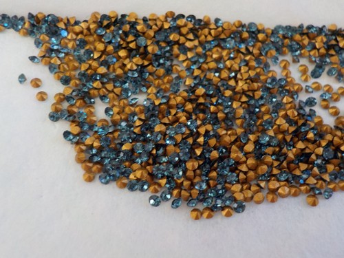 Swarovski Tiny Blue Montana Foil Back Point Rhinestone Jewelry Making Supply PP8