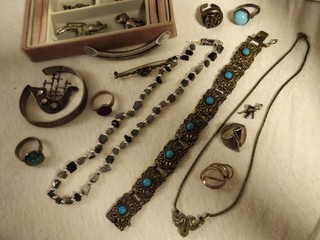 Konvolut Echtsilber Schmuck 835 / 925 | Vintage & Antik | Türkis Onyx Boho