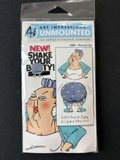 Art Impressions Bloomer Grumpy Lady Ai +Shaker Funny UM Cling Rubber Stamps