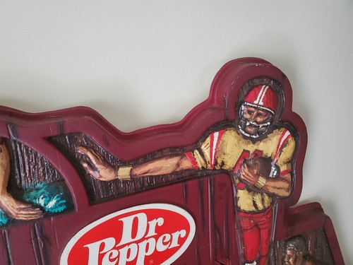 Vtg 1980s Dr Pepper 18" Plastic Molded Menu Sign Sports Football - Picture 11 of 11