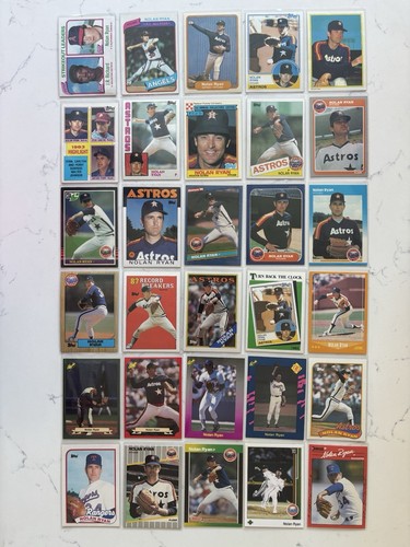 Nolan Ryan Baseball Card Collection Vintage MLB 55 Card Lot 1980’s & 1990’s