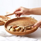 Small Rattan Basket Woven Storage Baskets Portable Dessert Snack