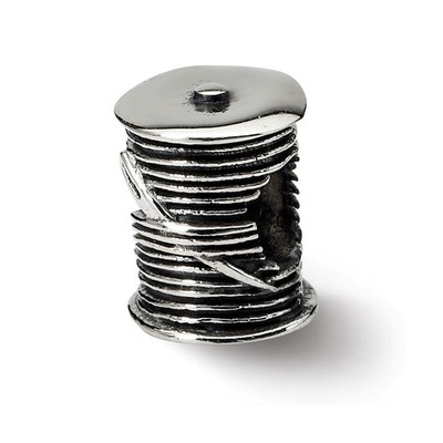 Thread & Needle Bead .925 Sterling Silver Antique Finish Reflection Beads