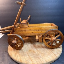 Wooden Cedar Model Of A Decorative Wagon Handmade Amazingly Detailed Signed