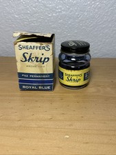 Vtg 25 Cent - Sheaffer's Skrip 2 oz Permanent Royal Blue Ink 52