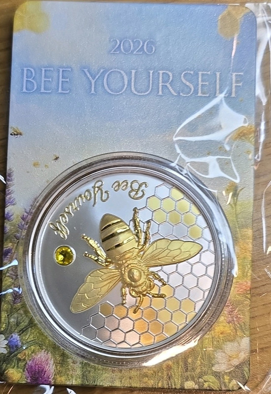 Bee Yourself 2026 Commemorative Coin Silver-Plated Copper Embedded Crystal