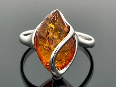 RING GR. 18 (CA. 56) 925/-SILBER RHOD. MIT BERNSTEIN CA. 1,75 ct. SCHMUCKJAGD - Bild 1 von 3