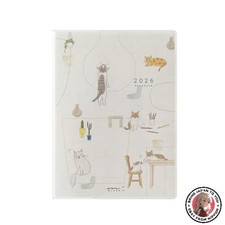 NEW Midori 2026 Pocket Diary A6 Weekly Cat Pattern 22367006 Starts January 2026