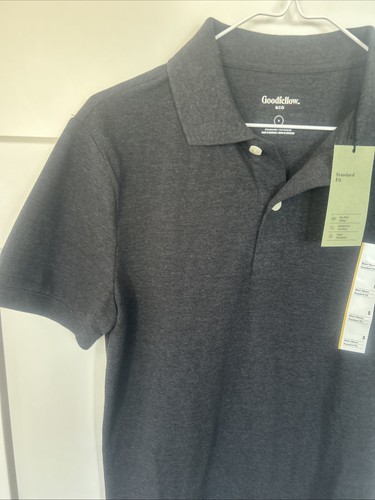 Polo Goodfellow & Co. grigio antracite manica corta vestibilità standard uomo S nuova con etichette - Foto 4 di 8