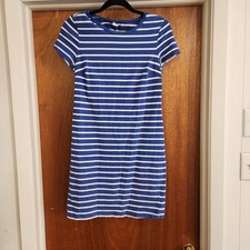 Old Navy WOMENS SIZE M Blue White Striped Short Sleeve Jersey Dress