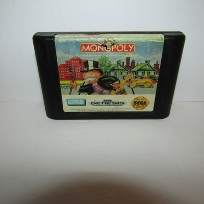 Monopoly Sega Genesis Video Game Cartridge Only Cleaned Tested Stained End Label