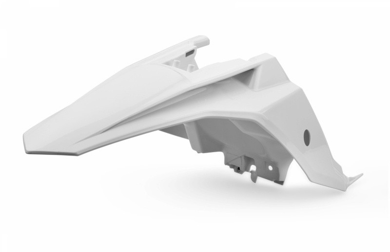 Aile arrière POLISPORT flexible et incassable pour KTM 65 SX blanc