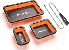 Collapsible Magnetic Parts Organizer Trays & 12" Flexible Magnetic Pickup Tool