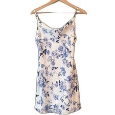 Urban Outfitters Mallory Floral Cowl Neck Satin Dress Adjustable Straps Sz M