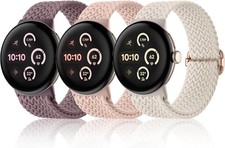 3 Pack Soft Nylon Strap Compatible with Google Pixel Watch 41mm