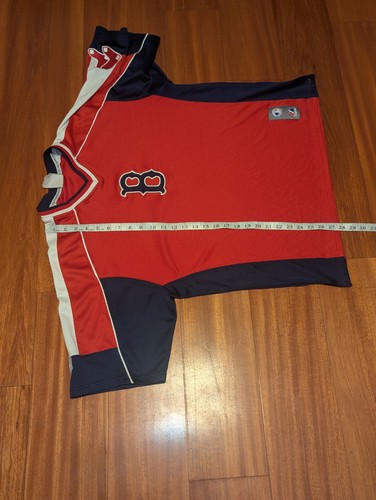 Vtg Boston Red Socks Majestic Batting Jersey Embroidered MLB Y2K Red Blue Sz XL - Picture 10 of 11