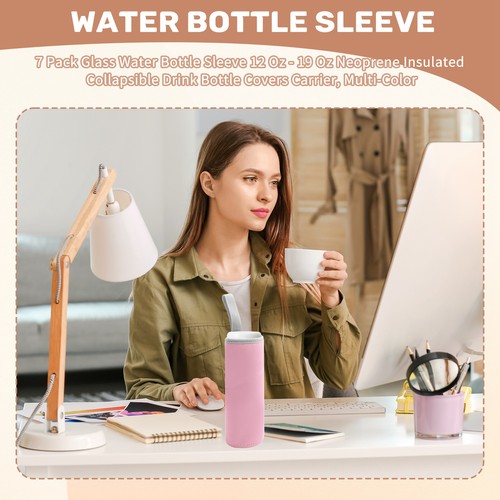 7 Pack Glas Wasser Flaschen HüLle 12 Unze - 19 Unze Neopren Isolierte, Zusa2226 - Bild 2 von 6