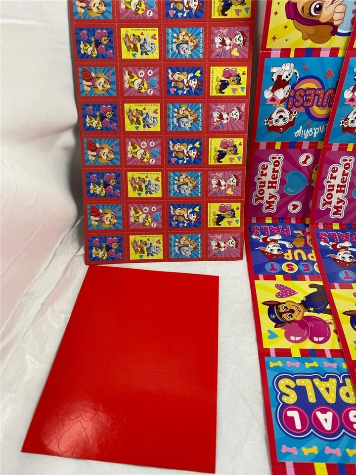 6 cajas de 32 tarjetas infantiles de San Valentín Patrol 32 pegatinas y 48 sellos de corazón Foto 4 de 4