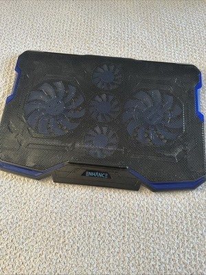 Enhance Laptop Cooling Pad Stand 5 Quiet Fans Dual USB Ports 15.3 x 9'' Cooling
