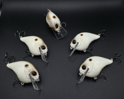 Custom Painted Megabass S Crank 1.5 KO SquareBill ''Relic Bone'' (One) BKK Hooks