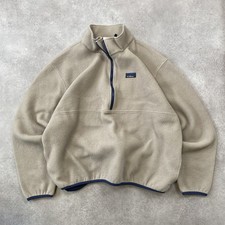 L.L. Bean Fleece Jacket Mens XL Half 1/2 Zip Outdoor Hiking Jumper, Beige