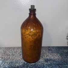 Vintage Clorox Amber Glass Embossed Quart Bottle 32oz — listing 2