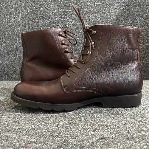 Stivaletti Bexley uomo UK 8 EU 42 pelle marrone grana stringati Inghilterra - Foto 11 di 15