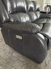 Living Room Automatic Reclining Brown Air Leather Upholstered 3-Seater Couch