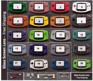 GBA-Game-Boy-Advance-Replacement-Housing-Shell-GLASS-Screen-USA-Pick-Color