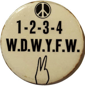 Original 1960s Vietnam War Protest Pin 3" Large Rally Button NOS