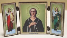 ORTHODOX Triptych ICON Mary of Egypt Мария Египетская Arсhangels Michael Gabriel