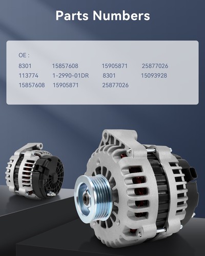 15857608 Silver Alternator Fit for 2007-2013 Chevrolet Silverado 1500 4.3L V6 - Bild 3 von 15