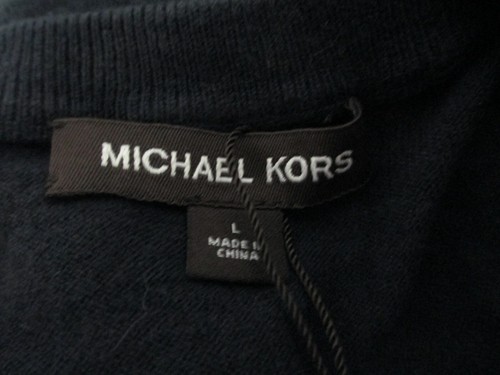 "NEW" MICHAEL KORS / ORG $175 🔥 LARGE==BLACK & GRAY / WOOL BLEND SWEATER - Picture 7 of 8
