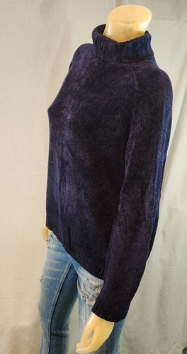 Holmewood Blue Sweater SMALL Solid Acrylic Knit Turtleneck Pullover Womens USED - Picture 4 of 5