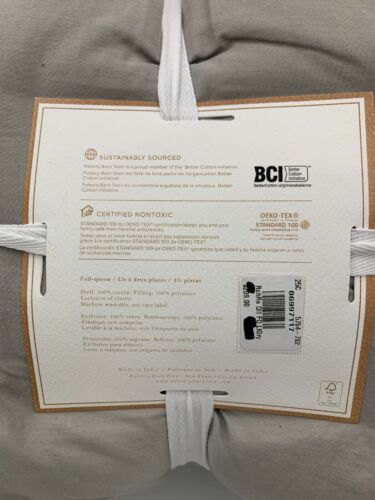 Pottery Barn Teen Ruched Sateen Rosette Quilt Light Gray Full Queen #Z1257 - Picture 6 of 8